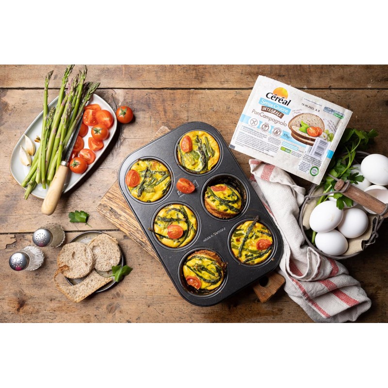 CÉRÉAL PAN CAMPAGNOLO INTEGRALE, Pane senza glutine e lattosio, Con lievito madre, A base di farina di grano saraceno integrale, ottimo per colazione, pranzo e cena, 175 gr