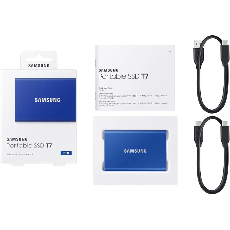 Samsung T7 Portable SSD Indigo-blue 2 TB - 2TB Blu indigo