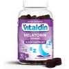 VITALDIN Melatonina Gummies – 1 mg per dose – 70 Caramelle Gommose (fornitura per 2 mesi) gusto Mora – Aiuta a Regolare il Ciclo del Sonno – Senza Glutine- per Bambini e Adulti
