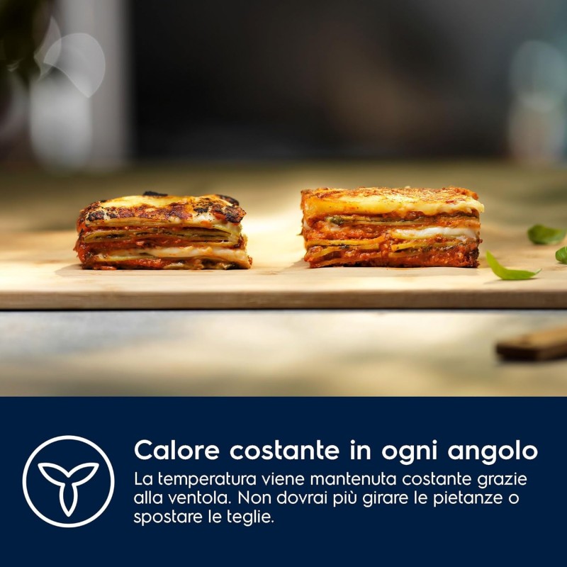 Electrolux EOH2H004K Forno Multifunzione da Incasso, Capacità 68L, Potenza 2790W, Nero - Nero