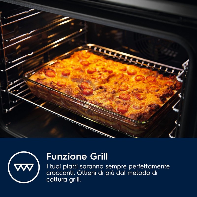 Electrolux EOH2H004K Forno Multifunzione da Incasso, Capacità 68L, Potenza 2790W, Nero - Nero