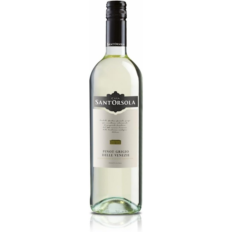 Casa Sant'Orsola - Vino Pinot Grigio D.O.C. delle Venezie, da Uva Pinot Italiana, Gusto Secco e Fruttato, 6x750 ml - 6x750ml Casa Sant'Orsola - Vino Pinot Grigio D.O.C. delle Venezie, da Uva Pinot Italiana, Gusto Secco e Fruttato, 6x750 ml - 6x750ml