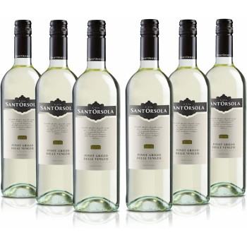 Casa Sant'Orsola - Vino Pinot Grigio D.O.C. delle Venezie, da Uva Pinot Italiana, Gusto Secco e Fruttato, 6x750 ml - 6x750ml Casa Sant'Orsola - Vino Pinot Grigio D.O.C. delle Venezie, da Uva Pinot Italiana, Gusto Secco e Fruttato, 6x750 ml - 6x750ml