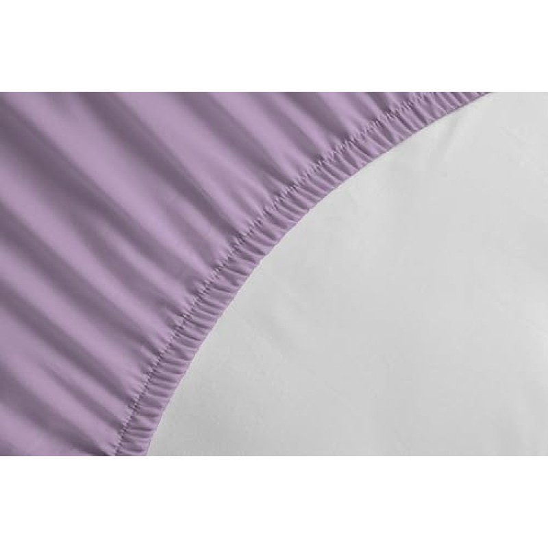 Zer0bed, Lenzuolo Sotto con Angoli Singolo Tinta Unita 100% Cotone ANGOLO MAXI 30CM, 1 Piazza, Lilla, 90x200 - 90x200 + 30 Lilla