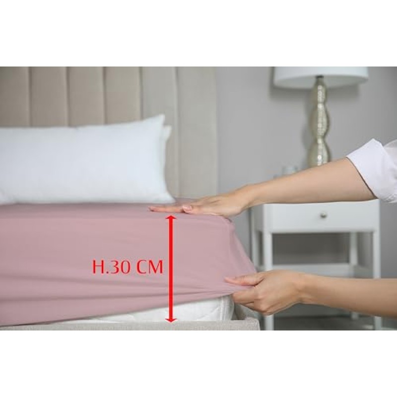 Zer0bed, Lenzuolo Sotto con Angoli Singolo Tinta Unita 100% Cotone ANGOLO MAXI 30CM, 1 Piazza, Rosa, 90x200 - 90x200 + 30 Rosa