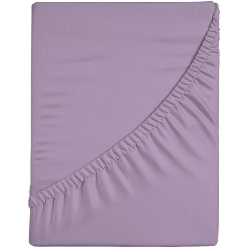 Zer0bed, Lenzuolo Sotto con Angoli Matrimoniale Tinta Unita 100% Cotone ANGOLO MAXI 30CM, 2 Piazze, Lilla, 180x200 - 180x200 + 30 Lilla