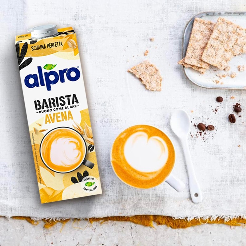ALPRO BARISTA, bevanda all'AVENA, 100% vegetali, ideale con il caffè (8 confezioni x 1 Litro)