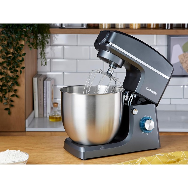 G3 Ferrari Impastatrice Planetaria con Tirapasta Pastaio 10&Lode G20113, 1500 W, 10 Litri, Acciaio Inossidabile, 6 velocità, Nero/Acciaio - Grigio