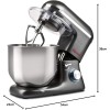 Girmi IM46 Impastatrice Planetaria, 1800 W Max, 8 Litri, 6 Velocità, Pulse, Contenitore inox, Dispositivo di sicurezza, Accessori inclusi, Grigio Antracite