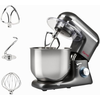 Girmi IM46 Impastatrice Planetaria, 1800 W Max, 8 Litri, 6 Velocità, Pulse, Contenitore inox, Dispositivo di sicurezza, Accessori inclusi, Grigio Antracite