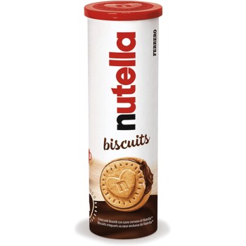Nutella Biscuits Tubo - Croccanti Biscotti con un Cremoso Ripieno di Nutella, con Farina di Frumento e Zucchero di Canna, Ideali come Colazione, Snack e Merenda, 1 Confezione da 166 gr - 166 g (Confezione da 1)