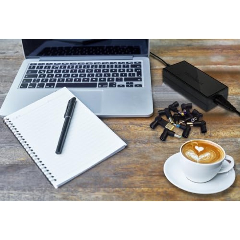 Tecnoware Power Systems - Caricatore Universale 95W per Notebook | 10 Connettori per Acer, ASUS, Sony, Toshiba, HP, Dell, Lenovo, LG, IBM, Fujitsu, Samsung | Protezione sbalzi corrente, Nero - 95W