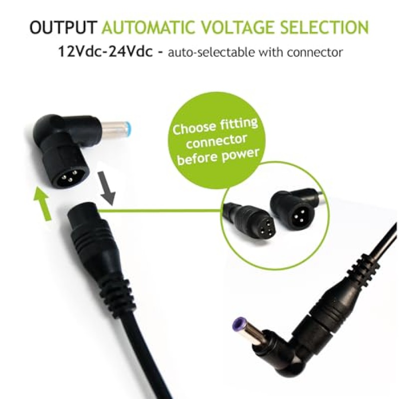 Tecnoware Power Systems - Caricatore Universale 95W per Notebook | 10 Connettori per Acer, ASUS, Sony, Toshiba, HP, Dell, Lenovo, LG, IBM, Fujitsu, Samsung | Protezione sbalzi corrente, Nero - 95W