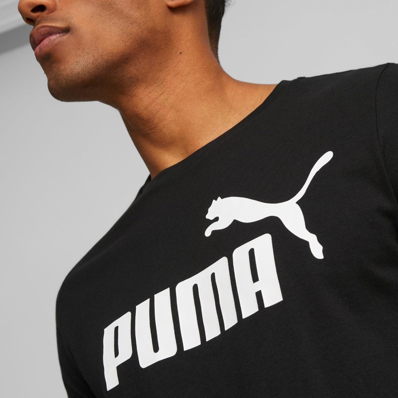 PUMA Ess Logo Tee T-Shirt Uomo (Pacco da 1) - L Puma Black PUMA Ess Logo Tee T-Shirt Uomo (Pacco da 1) - L Puma Black