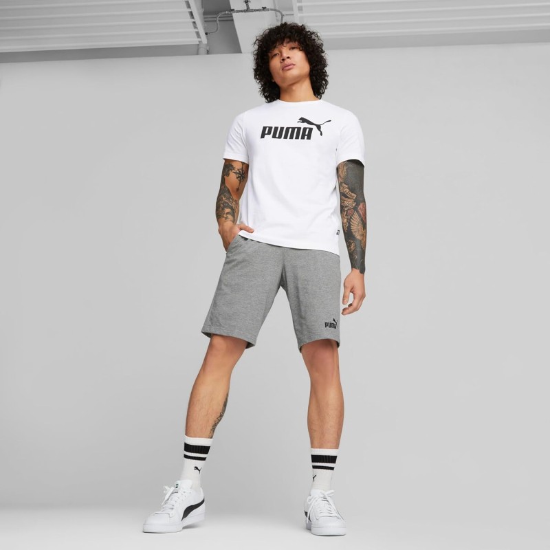 PUMA Ess Logo Tee T-Shirt Uomo (Pacco da 1) - M Puma White PUMA Ess Logo Tee T-Shirt Uomo (Pacco da 1) - M Puma White