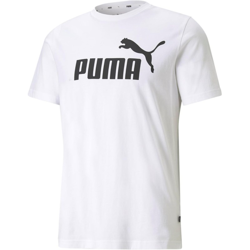 PUMA Ess Logo Tee T-Shirt Uomo (Pacco da 1) - M Puma White PUMA Ess Logo Tee T-Shirt Uomo (Pacco da 1) - M Puma White