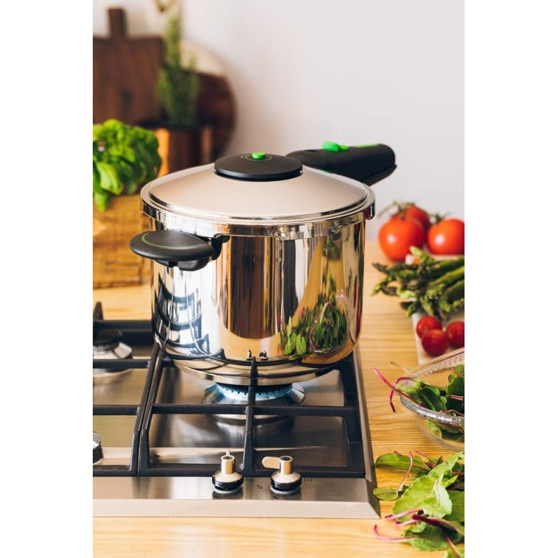 Monix Presto - Pentola a pressione da 6 litri, in acciaio inox, adatta per tutti i tipi di piani cottura, compresi quelli a induzione. - 6 Litri