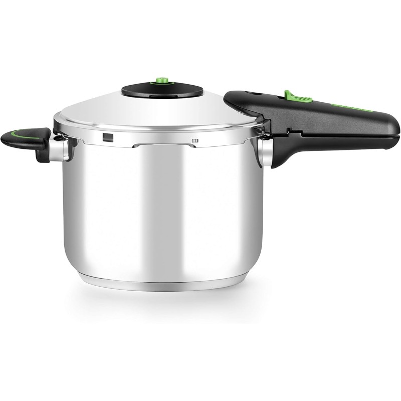 Monix Presto - Pentola a pressione da 6 litri, in acciaio inox, adatta per tutti i tipi di piani cottura, compresi quelli a induzione. - 6 Litri