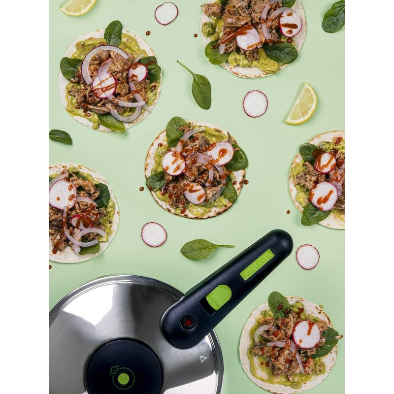 Monix Presto - Pentola a pressione da 6 litri, in acciaio inox, adatta per tutti i tipi di piani cottura, compresi quelli a induzione. - 6 Litri