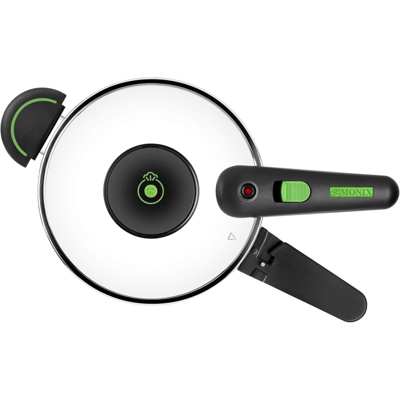 Monix Presto - Pentola a pressione da 6 litri, in acciaio inox, adatta per tutti i tipi di piani cottura, compresi quelli a induzione. - 6 Litri