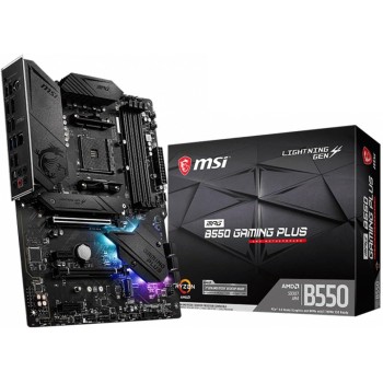 MSI MPG B550 Gaming Plus Scheda Madre ATX - per Processori AMD Ryzen di 3a Generazione, AM4, DDR4 Boost (4400MHz/OC), 1x PCIe 4.0/3.0 x16, 1x PCIe 3.0 x16, 1x M.2 Gen4 x4, 1x M.2 Gen 3x4 - ATX