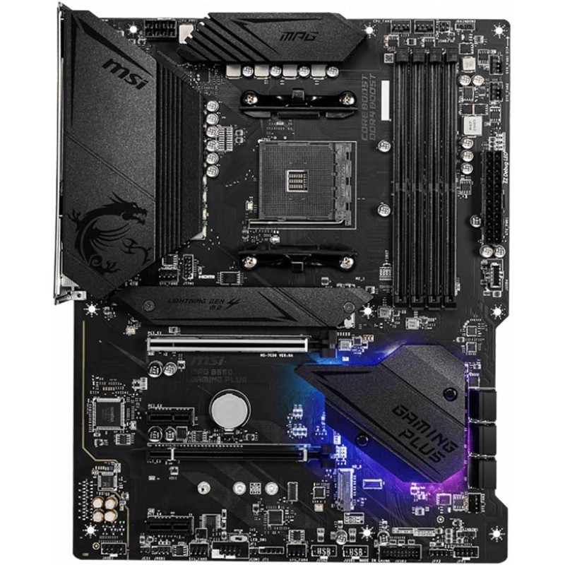 MSI MPG B550 Gaming Plus Scheda Madre ATX - per Processori AMD Ryzen di 3a Generazione, AM4, DDR4 Boost (4400MHz/OC), 1x PCIe 4.0/3.0 x16, 1x PCIe 3.0 x16, 1x M.2 Gen4 x4, 1x M.2 Gen 3x4 - ATX MSI MPG B550 Gaming Plus Scheda Madre ATX - per Processori AMD Ryzen di 3a Generazione, AM4, DDR4 Boost (4400MHz/OC), 1x PCIe 4.0/3.0 x16, 1x PCIe 3.0 x16, 1x M.2 Gen4 x4, 1x M.2 Gen 3x4 - ATX