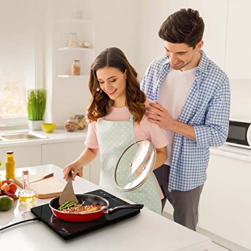 CIARRA CBTIH1 Piano Cottura a Induzione 2000W 8 Livelli Controllo Touch Sicurezza Multiplo Timer Spegnimento Automatico Blocco Bambini Vetro Ceramico Nero - 1 Burner