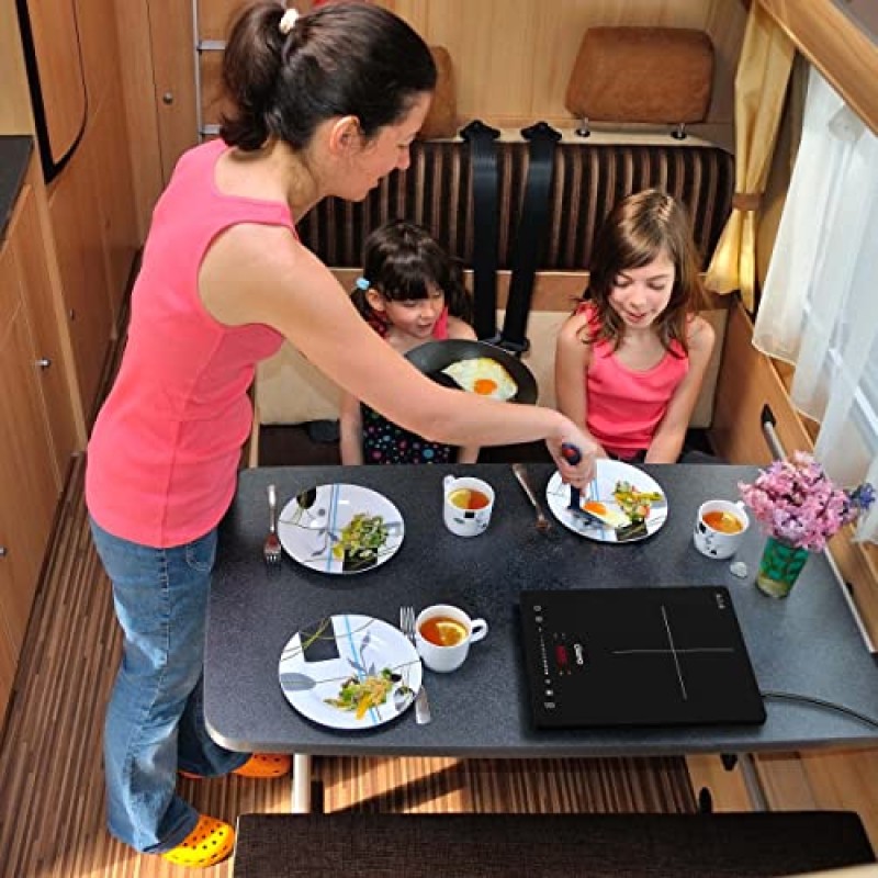 CIARRA CBTIH1 Piano Cottura a Induzione 2000W 8 Livelli Controllo Touch Sicurezza Multiplo Timer Spegnimento Automatico Blocco Bambini Vetro Ceramico Nero - 1 Burner