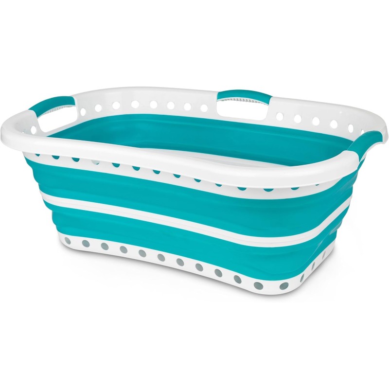 Beldray LA072979TQEU Cestello per bucato, curvo e sagomato per adattarsi al corpo, design ovale che abbracia i fianchi, cestello pieghevole, manici ergonomici per trasporto antiscivolo, 37 l, turchese - Turchese Beldray LA072979TQEU Cestello per bucato, curvo e sagomato per adattarsi al corpo, design ovale che abbracia i fianchi, cestello pieghevole, manici ergonomici per trasporto antiscivolo, 37 l, turchese - Turchese