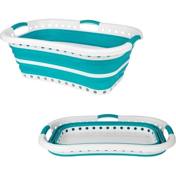 Beldray LA072979TQEU Cestello per bucato, curvo e sagomato per adattarsi al corpo, design ovale che abbracia i fianchi, cestello pieghevole, manici ergonomici per trasporto antiscivolo, 37 l, turchese - Turchese Beldray LA072979TQEU Cestello per bucato, curvo e sagomato per adattarsi al corpo, design ovale che abbracia i fianchi, cestello pieghevole, manici ergonomici per trasporto antiscivolo, 37 l, turchese - Turchese