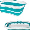 Beldray LA072979TQEU Cestello per bucato, curvo e sagomato per adattarsi al corpo, design ovale che abbracia i fianchi, cestello pieghevole, manici ergonomici per trasporto antiscivolo, 37 l, turchese - Turchese