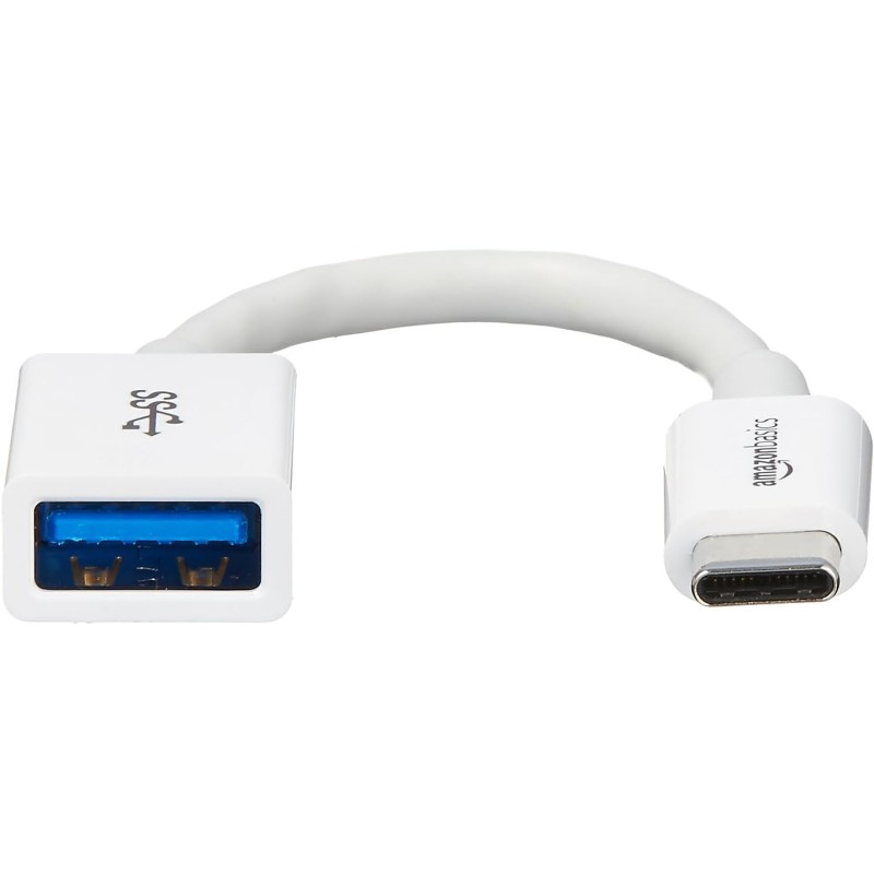 Sandisk Ultra Flair 64 GB, Chiavetta USB 3.0, Velocità di Lettura fino a 150 MB/s, Nero & Amazon Basics Adattatore da USB Type-C a femmina USB 3.1 Gen 1, colore bianco - 64 GB Nero