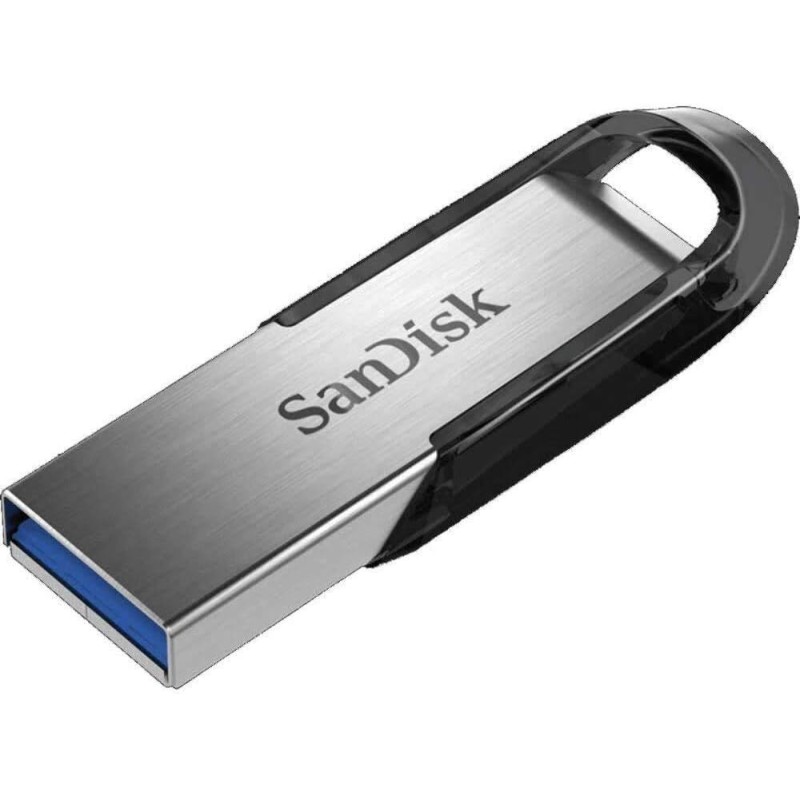 Sandisk Ultra Flair 64 GB, Chiavetta USB 3.0, Velocità di Lettura fino a 150 MB/s, Nero & Amazon Basics Adattatore da USB Type-C a femmina USB 3.1 Gen 1, colore bianco - 64 GB Nero