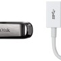 Sandisk Ultra Flair 64 GB, Chiavetta USB 3.0, Velocità di Lettura fino a 150 MB/s, Nero & Amazon Basics Adattatore da USB Type-C a femmina USB 3.1 Gen 1, colore bianco - 64 GB Nero