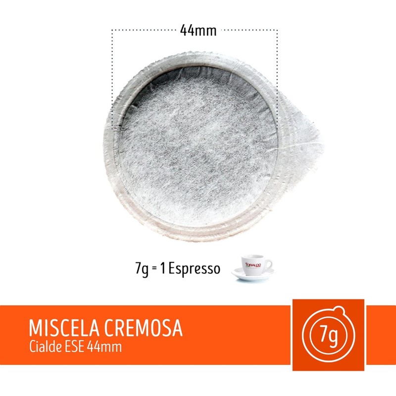 Caffè Toraldo Miscela Cremosa Cialde ESE 44 mm (150 Unità) Caffè Toraldo Miscela Cremosa Cialde ESE 44 mm (150 Unità)