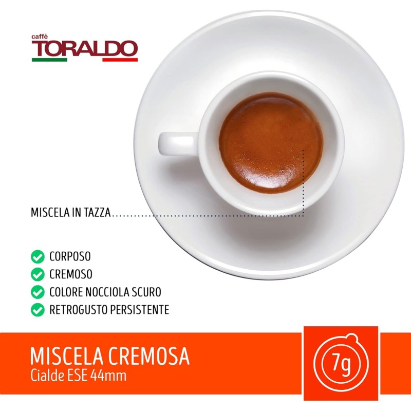 Caffè Toraldo Miscela Cremosa Cialde ESE 44 mm (150 Unità) Caffè Toraldo Miscela Cremosa Cialde ESE 44 mm (150 Unità)