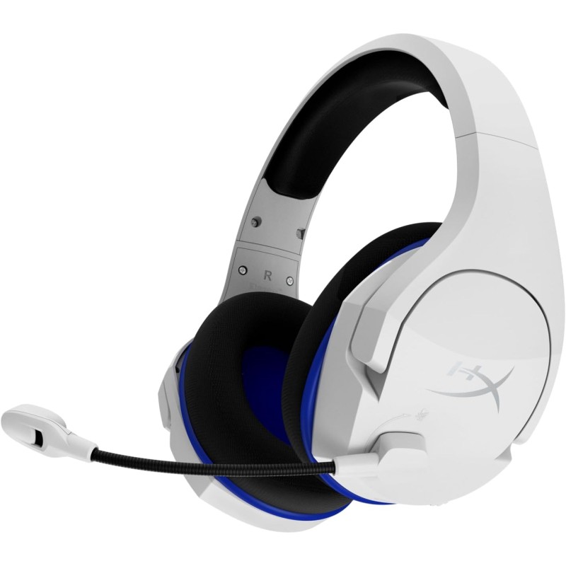 HyperX Stinger Core, Cuffie da Gaming senza Filo, Connessione a 2,4 GHz, Telaio in Acciaio, Cuscinetti in Memory Foam Rivestiti in Tessuto, Autonomia 17 Ore, Adatto per PC, PS4 e PS5, Bianco/Blu - taglia unica HyperX Stinger Core, Cuffie da Gaming senza Filo, Connessione a 2,4 GHz, Telaio in Acciaio, Cuscinetti in Memory Foam Rivestiti in Tessuto, Autonomia 17 Ore, Adatto per PC, PS4 e PS5, Bianco/Blu - taglia unica