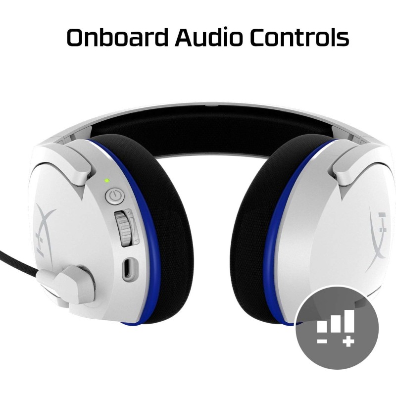 HyperX Stinger Core, Cuffie da Gaming senza Filo, Connessione a 2,4 GHz, Telaio in Acciaio, Cuscinetti in Memory Foam Rivestiti in Tessuto, Autonomia 17 Ore, Adatto per PC, PS4 e PS5, Bianco/Blu - taglia unica HyperX Stinger Core, Cuffie da Gaming senza Filo, Connessione a 2,4 GHz, Telaio in Acciaio, Cuscinetti in Memory Foam Rivestiti in Tessuto, Autonomia 17 Ore, Adatto per PC, PS4 e PS5, Bianco/Blu - taglia unica