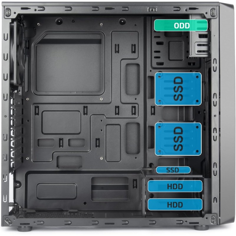 Case VulTech ATX VCO-A2699 senza alimentatore, computer case compatto 1x USB 3.0, 2x USB 2.0, colore nero - Senza alimentatore Case VulTech ATX VCO-A2699 senza alimentatore, computer case compatto 1x USB 3.0, 2x USB 2.0, colore nero - Senza alimentatore