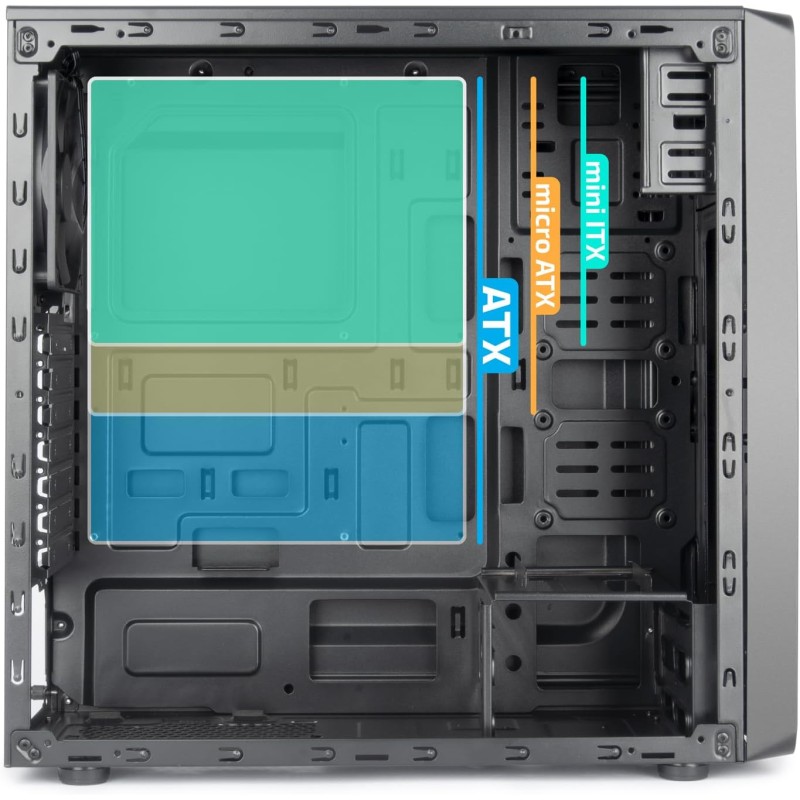 Case VulTech ATX VCO-A2699 senza alimentatore, computer case compatto 1x USB 3.0, 2x USB 2.0, colore nero - Senza alimentatore Case VulTech ATX VCO-A2699 senza alimentatore, computer case compatto 1x USB 3.0, 2x USB 2.0, colore nero - Senza alimentatore