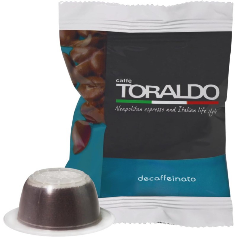 CAFFÈ TORALDO | Compatibile con Bialetti* | Caffè Selezionato, Tostato e Torrefatto in Italia | Eccellenza del Caffè Napoletano (100 Capsule, Miscela Dek) CAFFÈ TORALDO | Compatibile con Bialetti* | Caffè Selezionato, Tostato e Torrefatto in Italia | Eccellenza del Caffè Napoletano (100 Capsule, Miscela Dek)