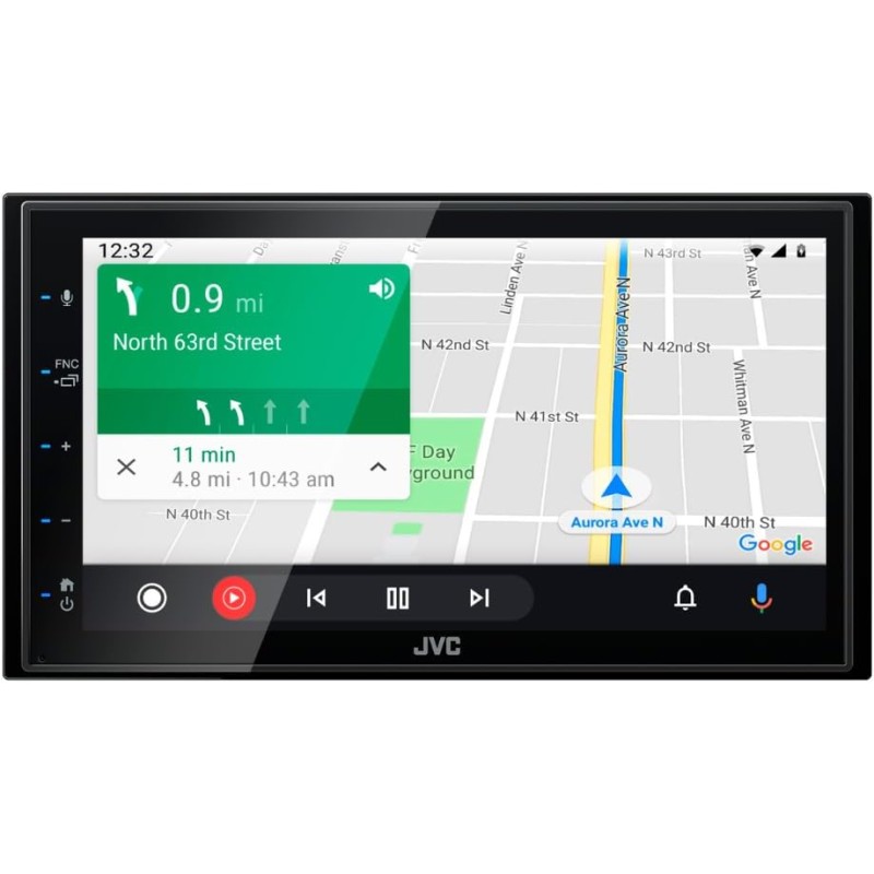 JVC Sintomonitor Bluetooth KW-M565DBT con Touchscreen 6.8", Android Auto Wireless e Carplay Wireless, Bluetooth Automatic Pairing per Android, USB/AUX, Lettore CD, USB Mirroring, Facile Installazione