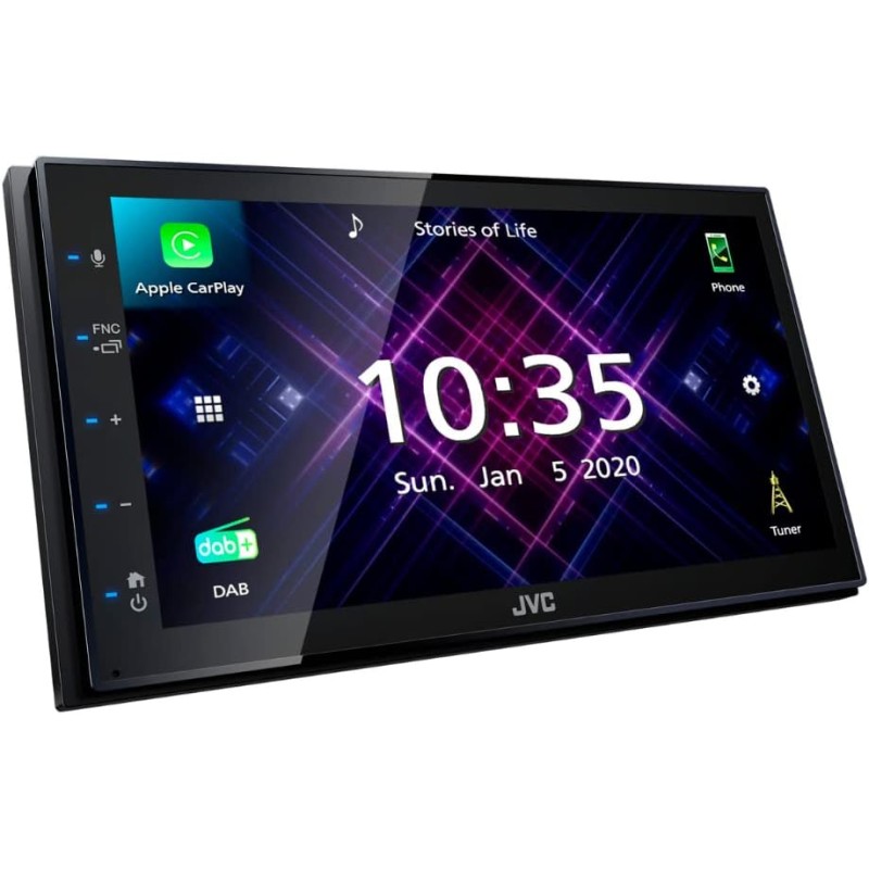 JVC Sintomonitor Bluetooth KW-M565DBT con Touchscreen 6.8", Android Auto Wireless e Carplay Wireless, Bluetooth Automatic Pairing per Android, USB/AUX, Lettore CD, USB Mirroring, Facile Installazione