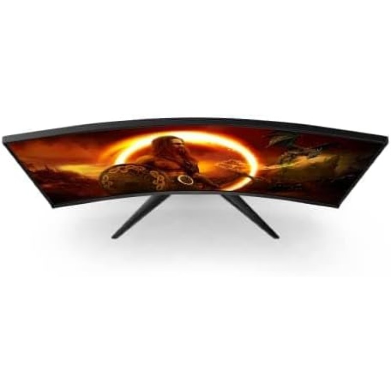AOC Gaming C32G2ZE - Monitor curvo FHD da 32", 240 Hz, 1 ms, FreeSync Premium (1920 x 1080, HDMI, DisplayPort), colore: Nero/Rosso - 32" FHD Curvo