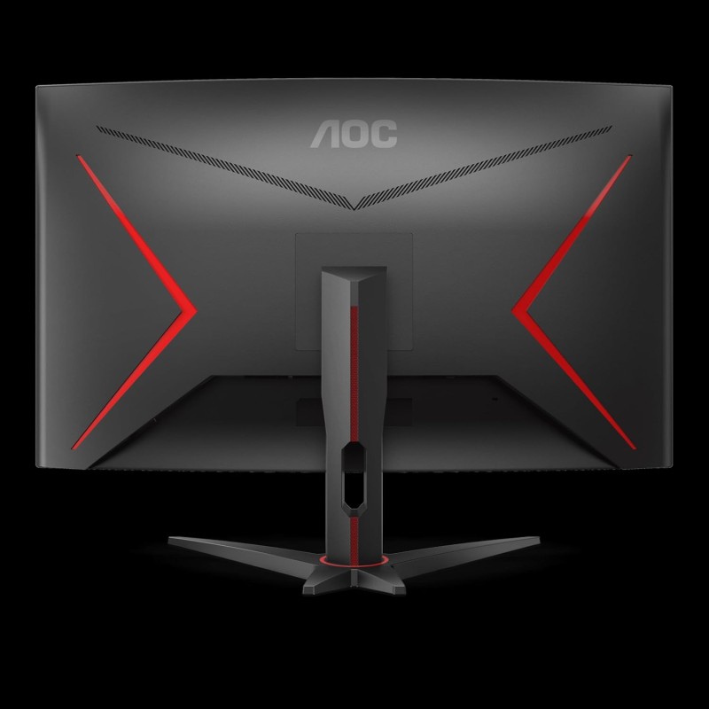 AOC Gaming C32G2ZE - Monitor curvo FHD da 32", 240 Hz, 1 ms, FreeSync Premium (1920 x 1080, HDMI, DisplayPort), colore: Nero/Rosso - 32" FHD Curvo