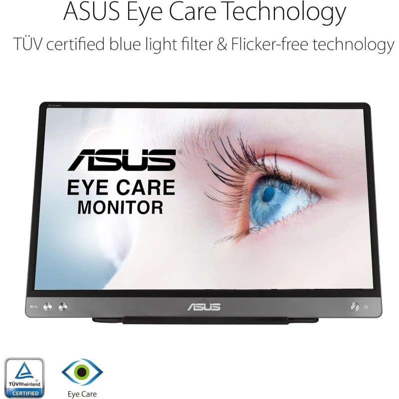 ASUS ZenScreen MB14AC Portable USB Monitor, 14", IPS Full HD, Hybrid Signal Solution, USB Type-C, Flicker Free, Blue Light Filter, Anti-glare surface ASUS ZenScreen MB14AC Portable USB Monitor, 14", IPS Full HD, Hybrid Signal Solution, USB Type-C, Flicker Free, Blue Light Filter, Anti-glare surface