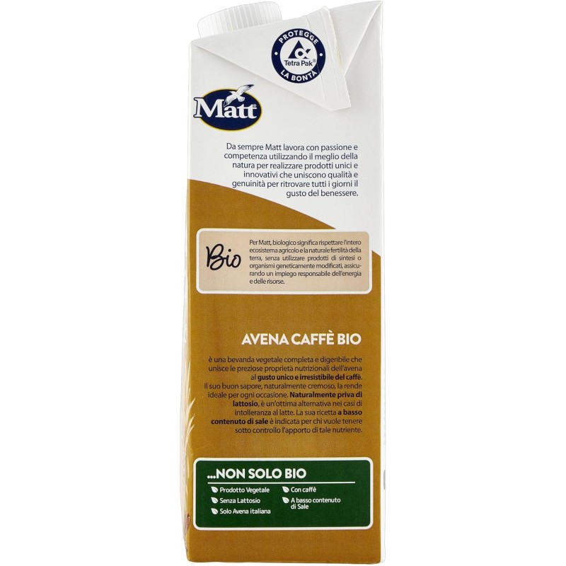 Matt - Bevanda Vegetale Avena Caffè Bio - Senza Lattosio - 1l