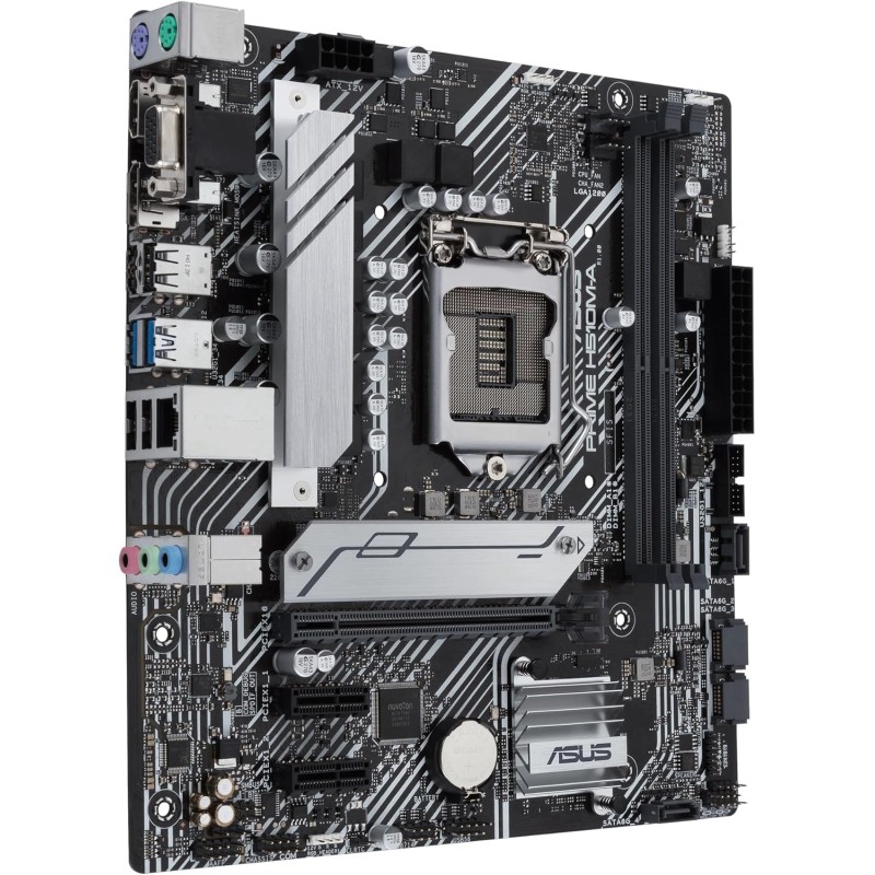 Asus PRIME H510M-A, Scheda madre Intel H510 (LGA 1200) micro ATX con PCIe 4.0, slot M.2 da 32 Gbps, Lan Intel 1 Gb, DisplayPort, HDMI, D-Sub, USB 3.2 Gen 1 Type-A, AURA Sync - H510 Asus PRIME H510M-A, Scheda madre Intel H510 (LGA 1200) micro ATX con PCIe 4.0, slot M.2 da 32 Gbps, Lan Intel 1 Gb, DisplayPort, HDMI, D-Sub, USB 3.2 Gen 1 Type-A, AURA Sync - H510
