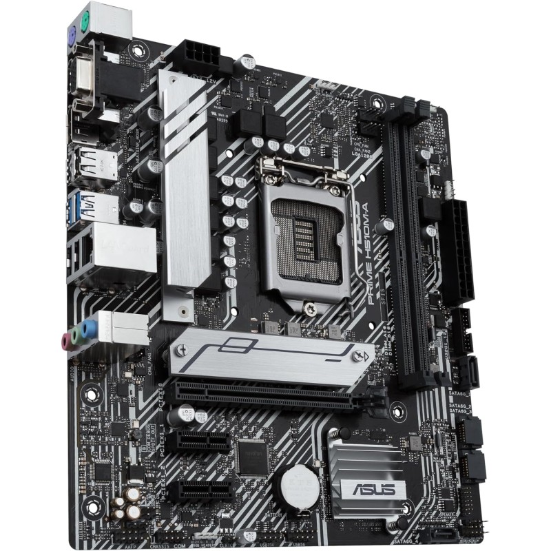 Asus PRIME H510M-A, Scheda madre Intel H510 (LGA 1200) micro ATX con PCIe 4.0, slot M.2 da 32 Gbps, Lan Intel 1 Gb, DisplayPort, HDMI, D-Sub, USB 3.2 Gen 1 Type-A, AURA Sync - H510 Asus PRIME H510M-A, Scheda madre Intel H510 (LGA 1200) micro ATX con PCIe 4.0, slot M.2 da 32 Gbps, Lan Intel 1 Gb, DisplayPort, HDMI, D-Sub, USB 3.2 Gen 1 Type-A, AURA Sync - H510