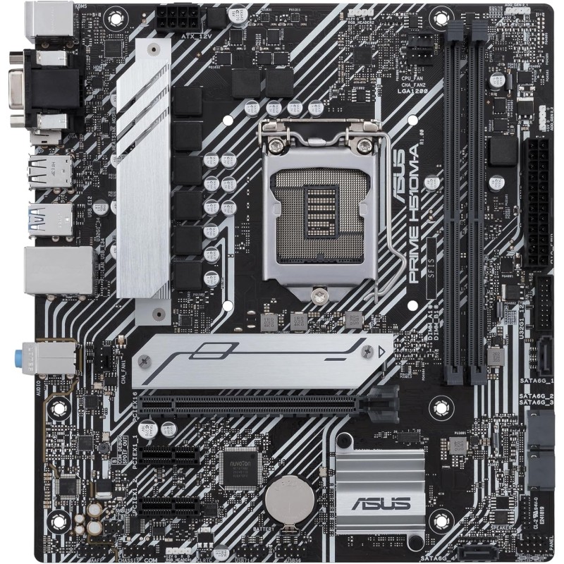 Asus PRIME H510M-A, Scheda madre Intel H510 (LGA 1200) micro ATX con PCIe 4.0, slot M.2 da 32 Gbps, Lan Intel 1 Gb, DisplayPort, HDMI, D-Sub, USB 3.2 Gen 1 Type-A, AURA Sync - H510 Asus PRIME H510M-A, Scheda madre Intel H510 (LGA 1200) micro ATX con PCIe 4.0, slot M.2 da 32 Gbps, Lan Intel 1 Gb, DisplayPort, HDMI, D-Sub, USB 3.2 Gen 1 Type-A, AURA Sync - H510